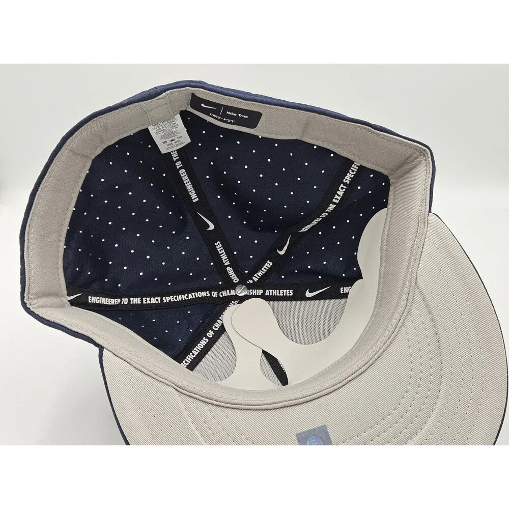 Nike Dri-Fit Ole Miss Rebels Hat True On Field Baseball Size 7 5/8 Fitted Blue